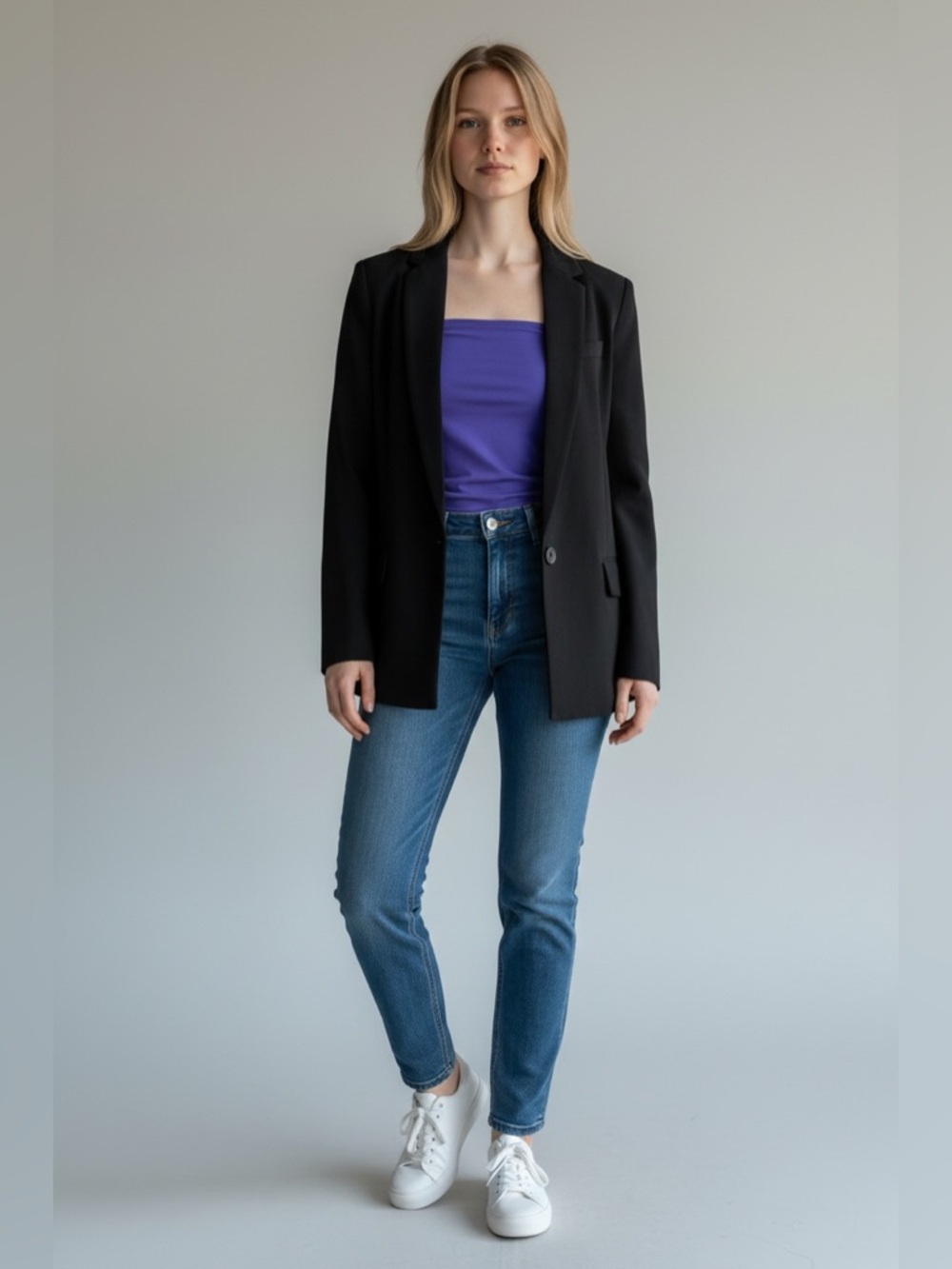 Vince Black Single Breasted Soft Suiting Boyfriend Blazer Jacket Size 10